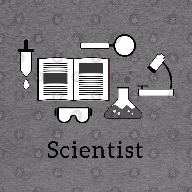 Scientist Icons Black and White by MariOyama